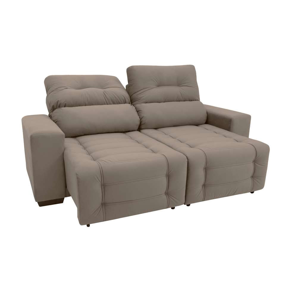 Sofá Retrátil e Reclinável 3 Lugares Blenda ii Suede Castanho em Promoção | Ofertas na Americanas