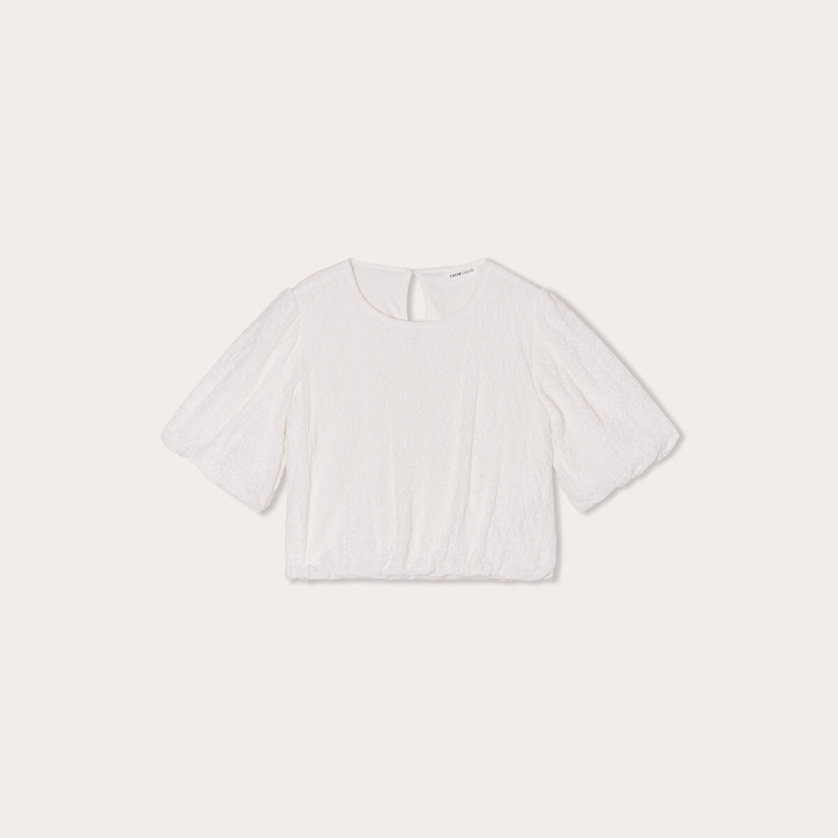 Blouse manches ballons ecru femme