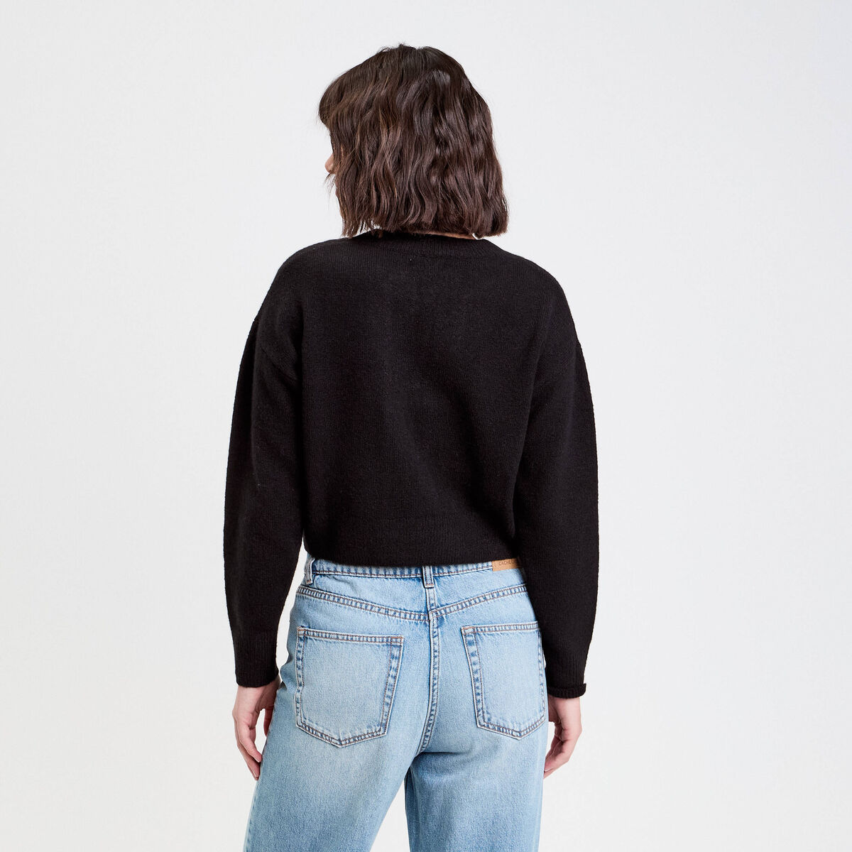 Gilet manches longues noué noir femme