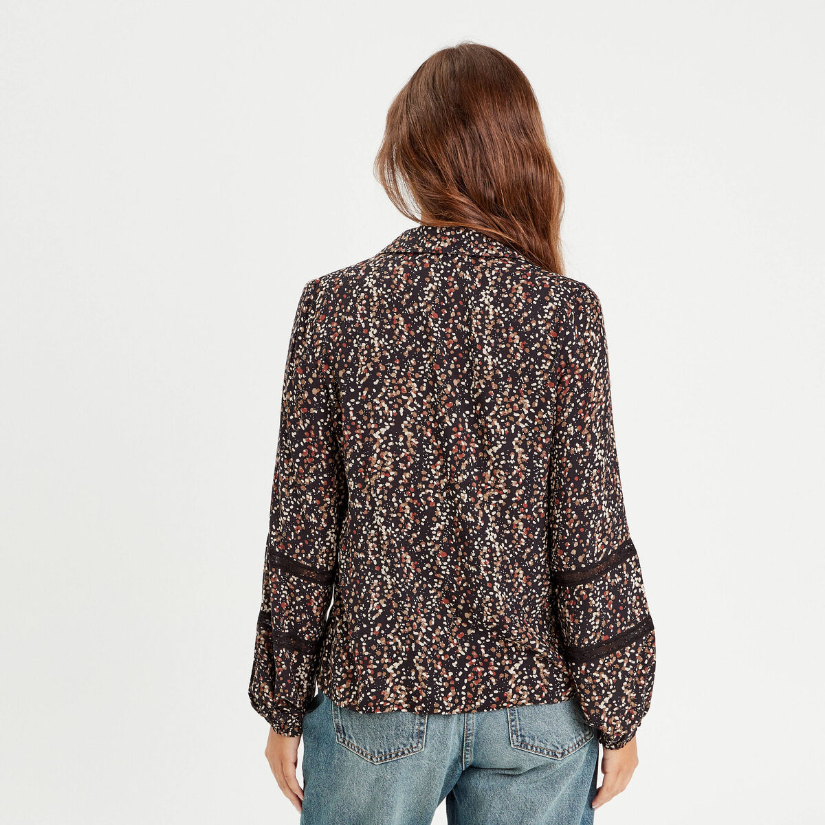 Chemise manches longues noir femme