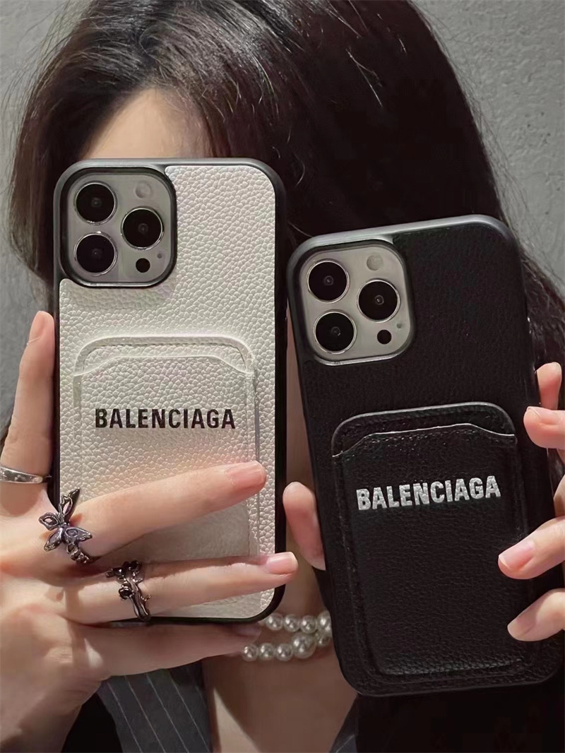 iphone17/17proケース ペア バレンシアガ スマホケース iphone16/15 海外 セレブ 愛用 iphone14pro max ケース BALENCIAGA 携帯カバー 人気 アイフォンケース カード収納