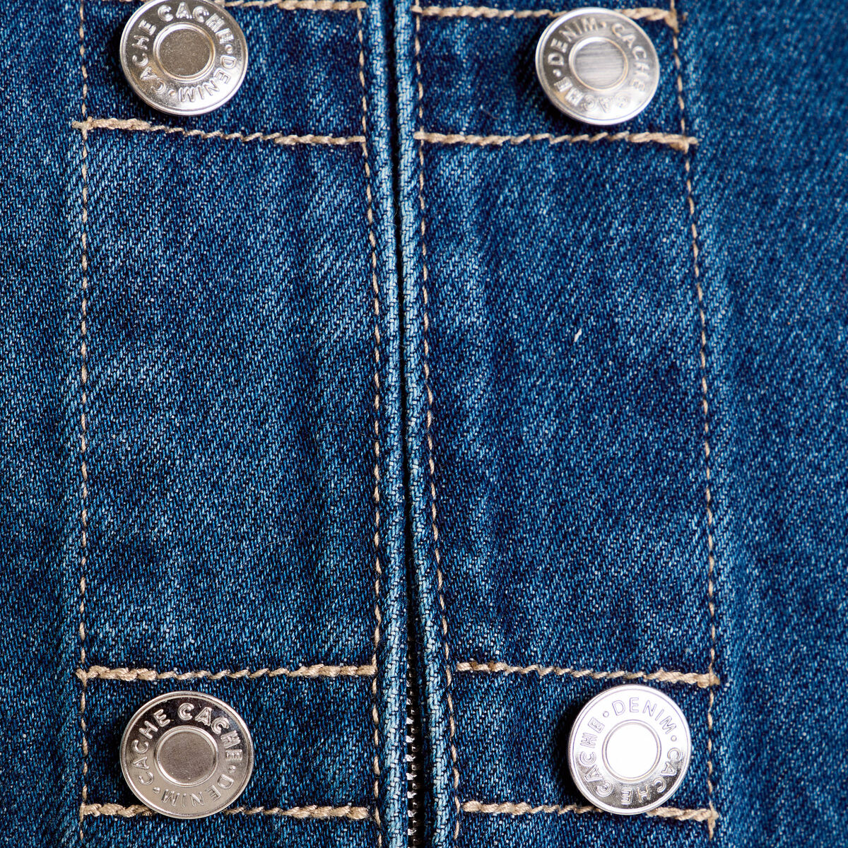 Veste en jean avec boutons denim stone femme