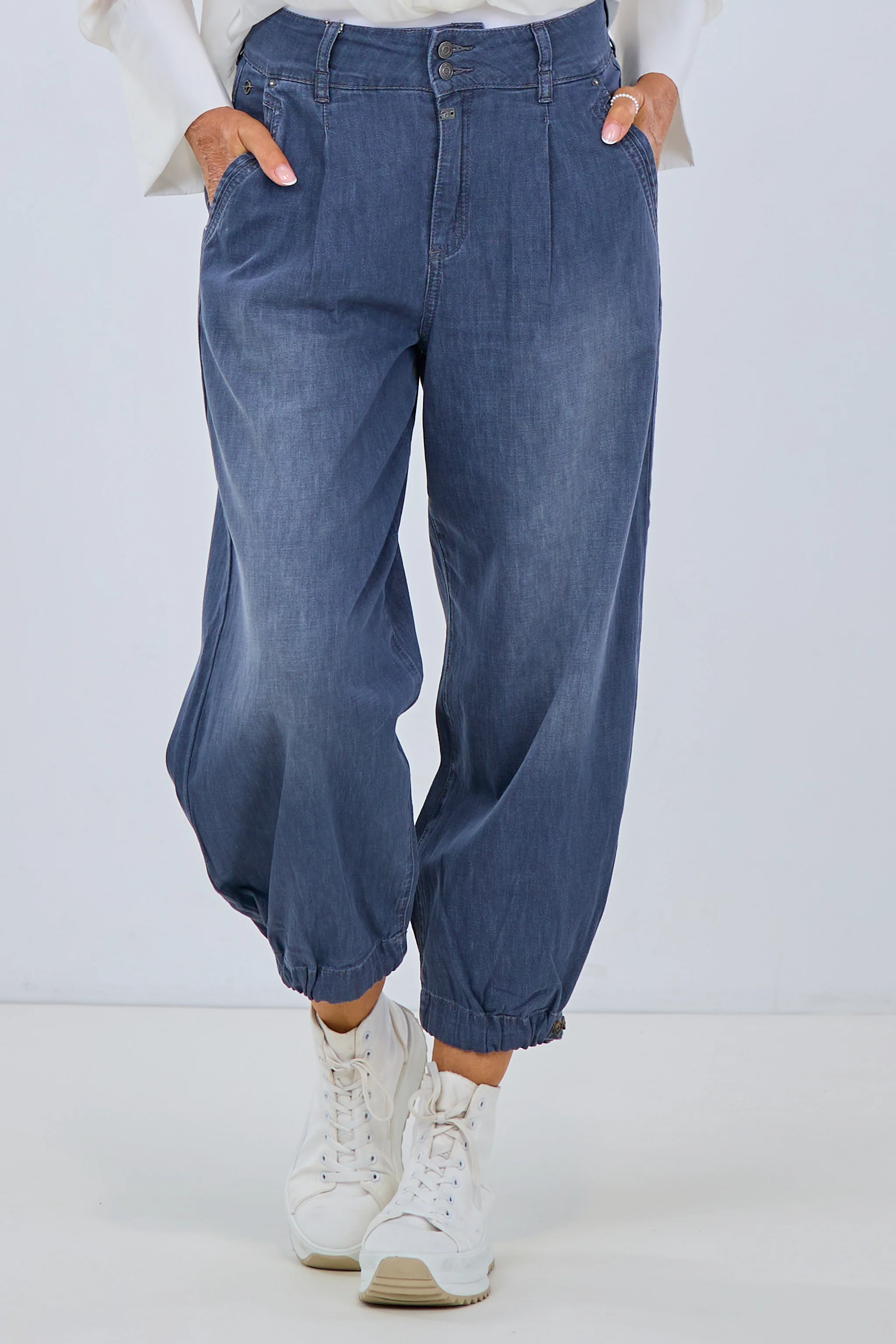 Jeans Loose LouTZ cropped, anthrazit