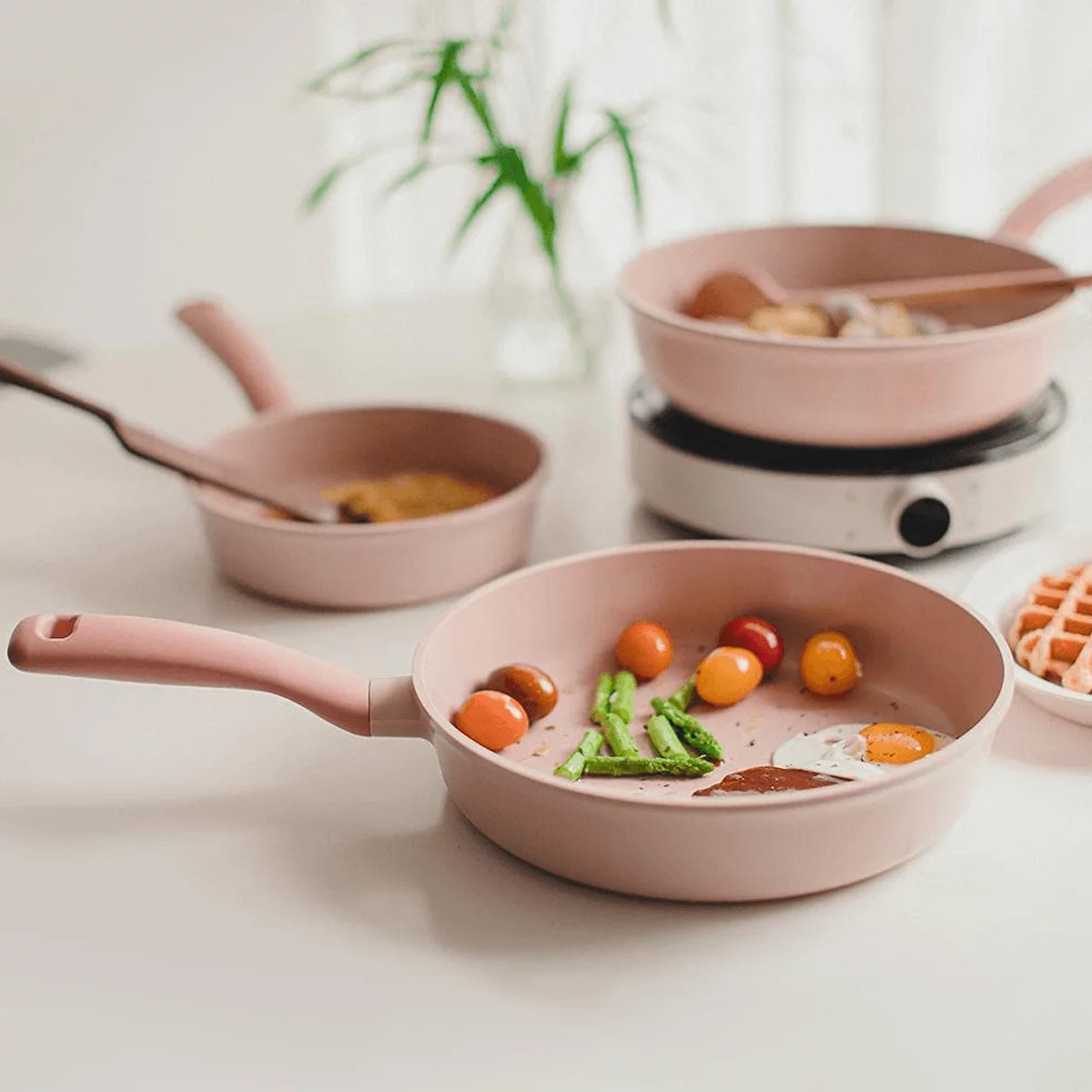 NEOFLAM Retro Sherbet Frying Pan | Induction, Stovetop Compatible, Soft-Touch Handle | Made in Korea (8