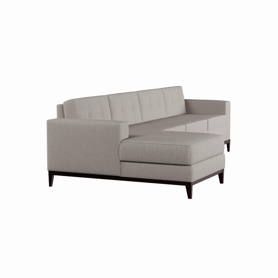 Sofá 4 Lugares Joy com Chaise Esquerdo Pés e Base em Madeira Linho Cotton Cru em Promoção | Ofertas na Americanas