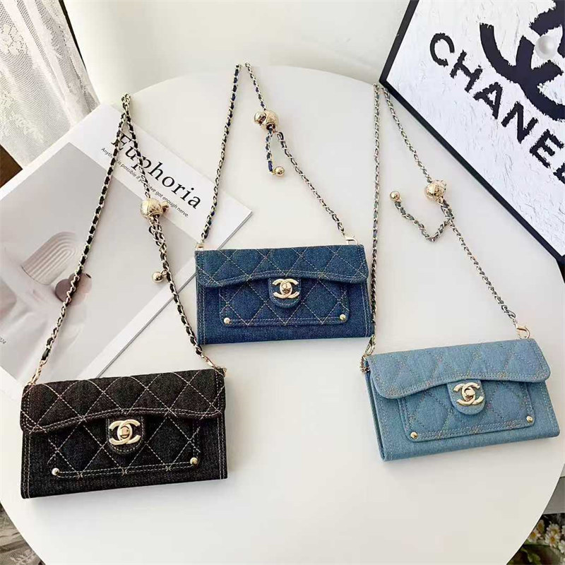 chanel iphone17 ケース 手帳 型 デニム ショルダー チェーン 付き シャネル スマホ ケース iphone17pro 手帳 型 スマホ ショルダー ブランド レディース 手帳 型 iphone16/16pro/15/14 ケース ブランド