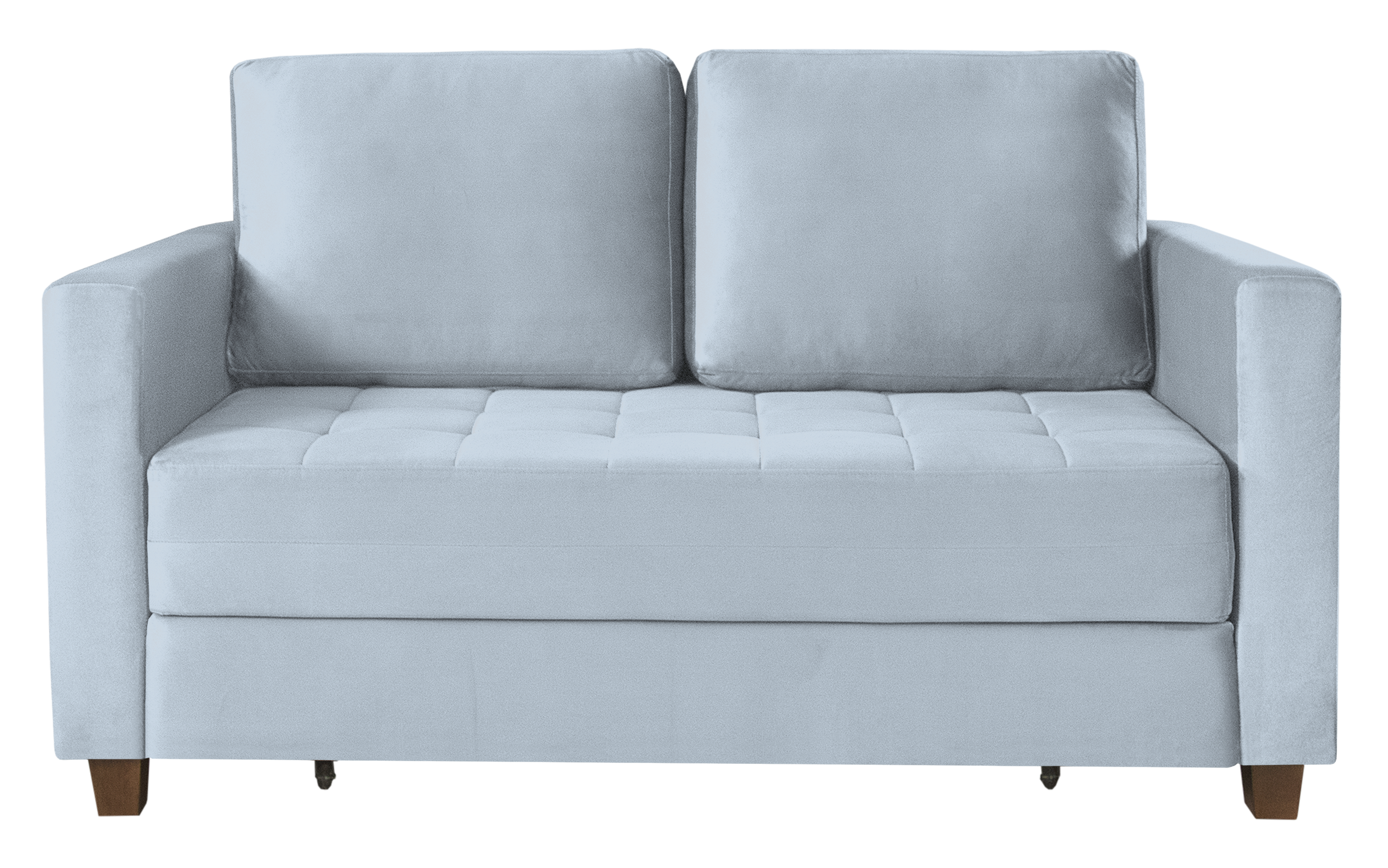 Sofá Cama Marcelle 2 Lugares 150 Casal Veludo Paris Pés de Madeira - Talento Móveis