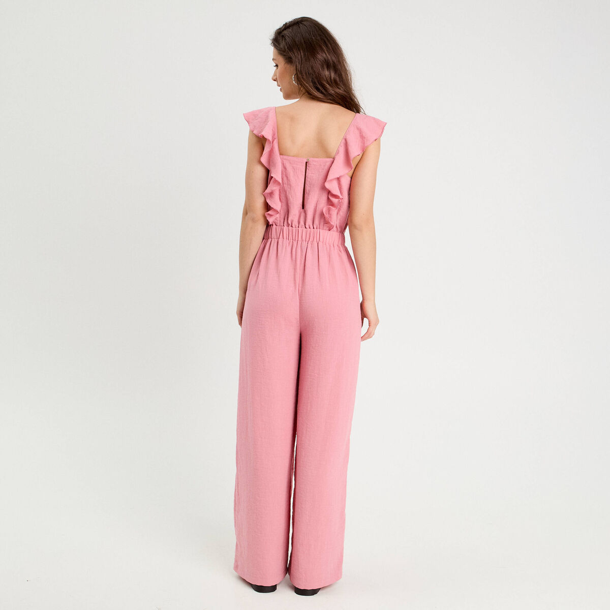 Combinaison pantalon volants vieux rose femme