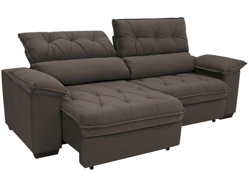 Sofá Retrátil Reclinável 4 Lugares Suede Hannover