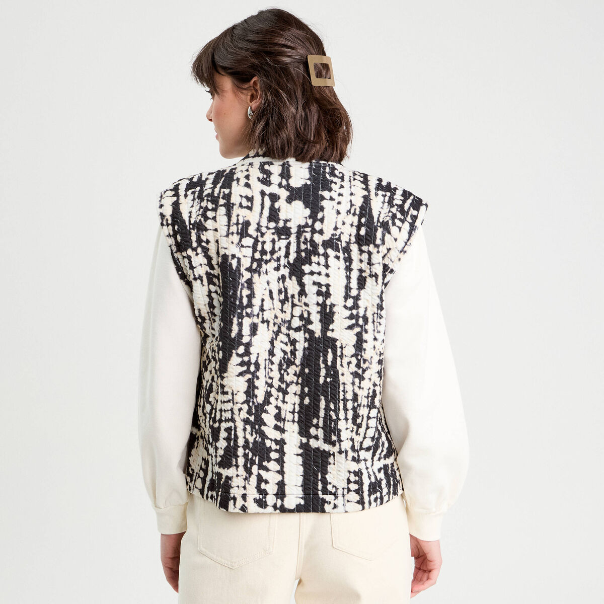 Gilet matelassé sans manches noir femme