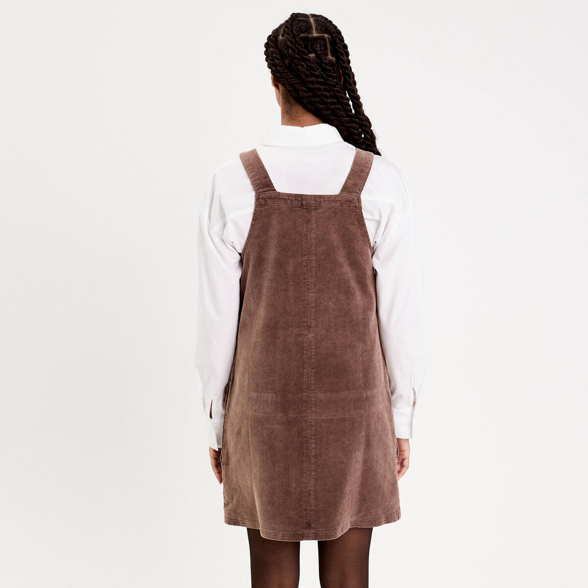 Robe droite en velours jaune femme