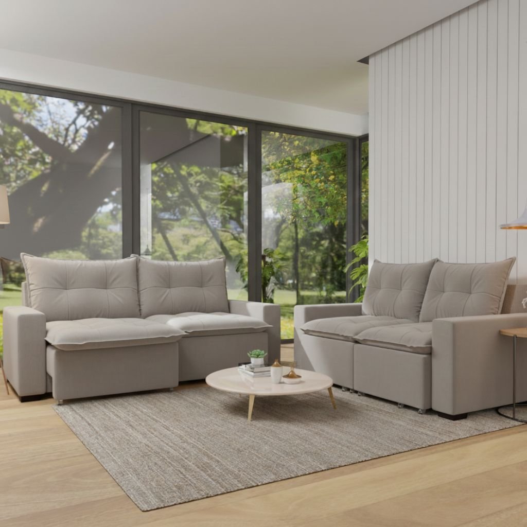 Sofá Retrátil Montreal Paraty 2 Lugares 1,60 M Grafite