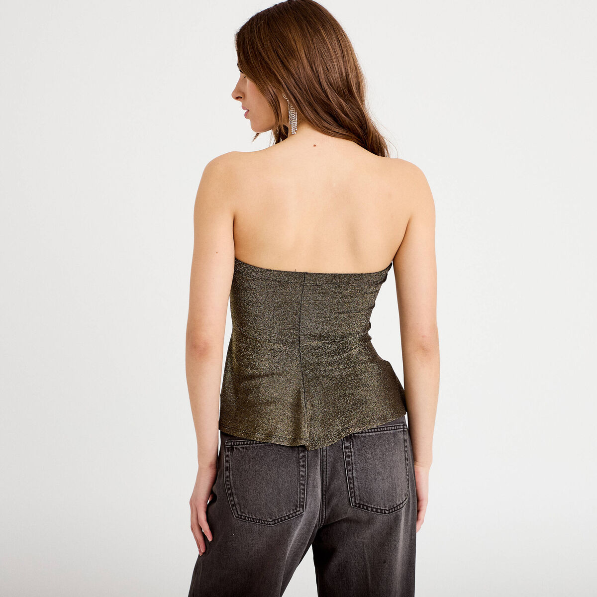 Bustier sans manches couleur or femme