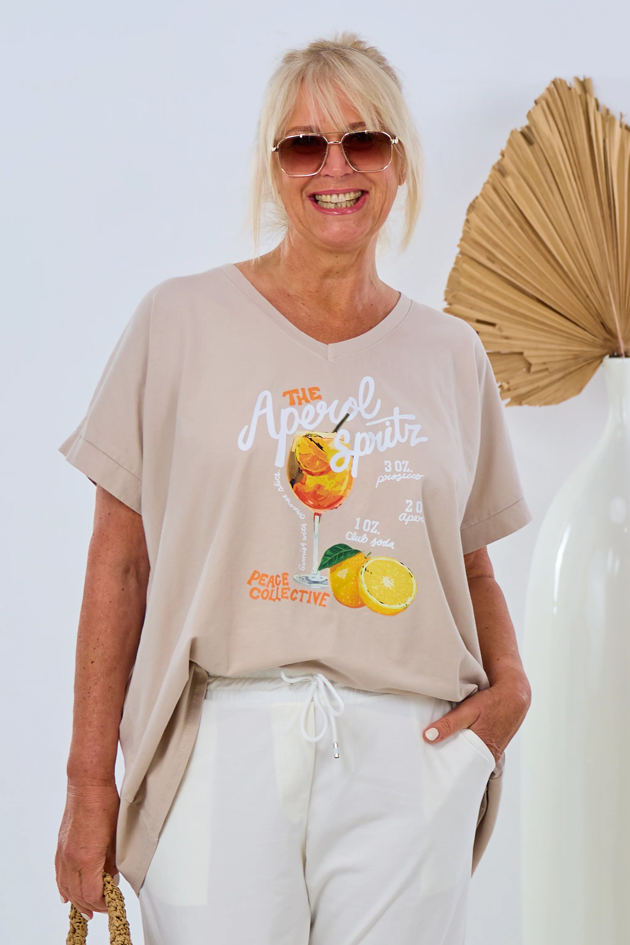 Shirt Aperol Print, beige