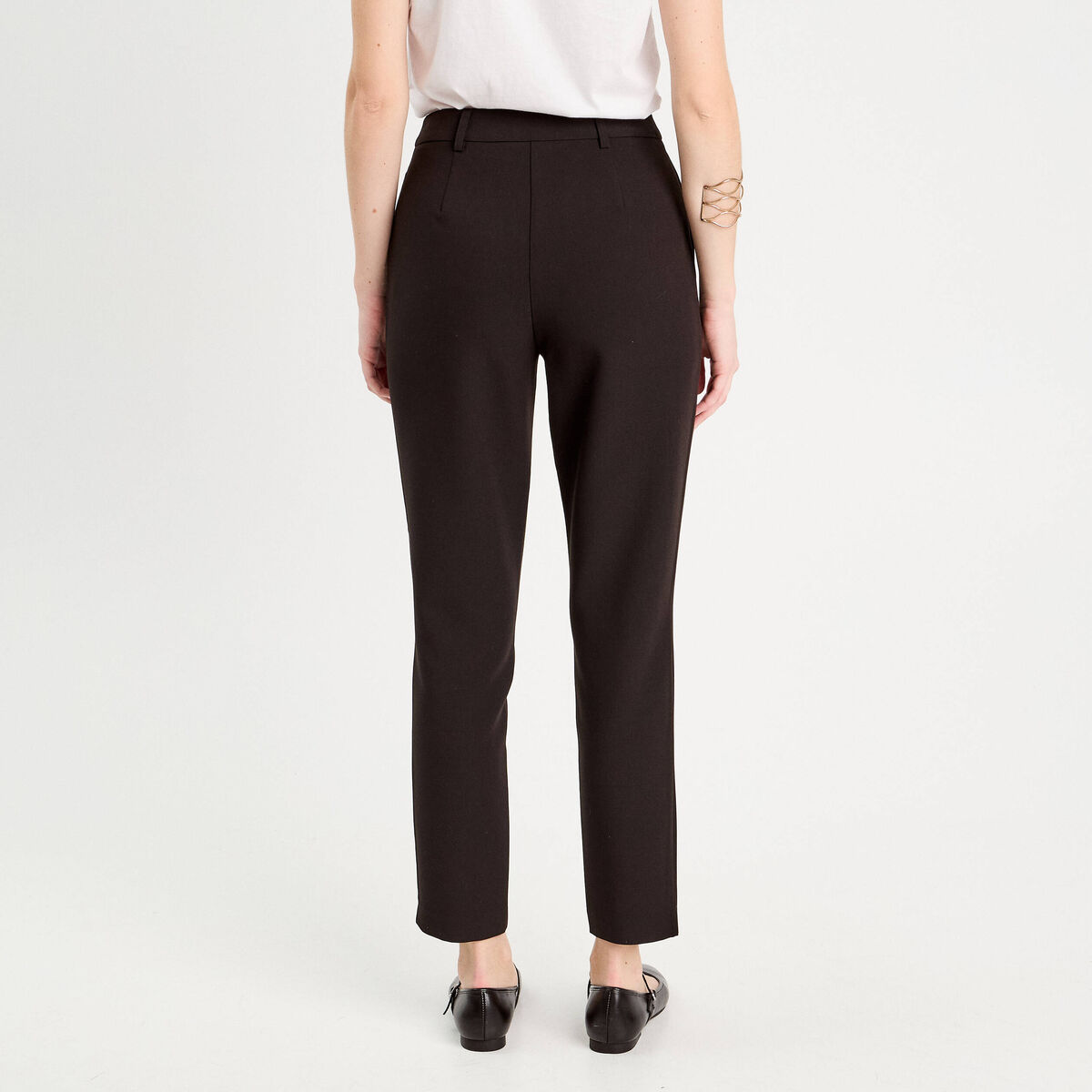 Pantalon slim noir femme