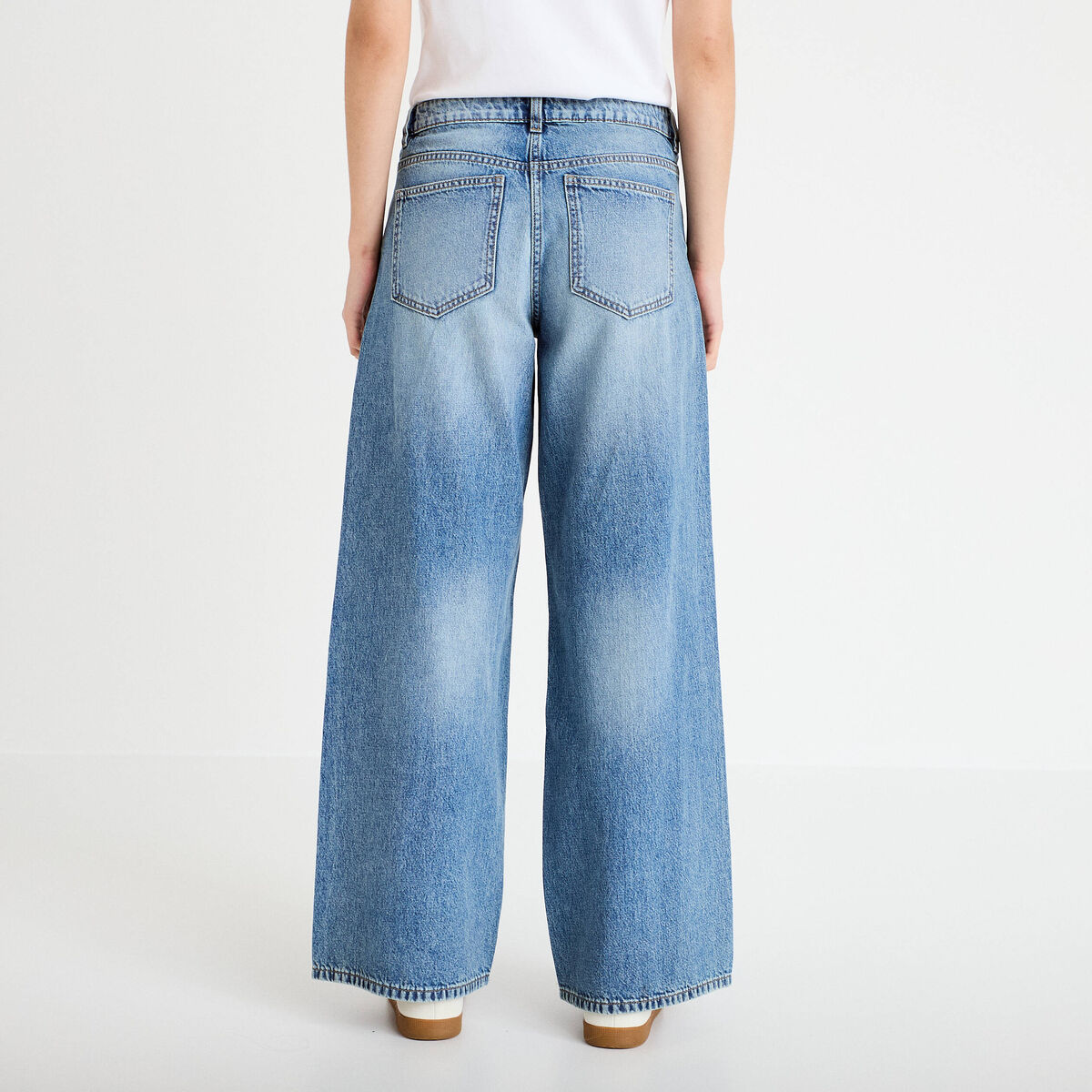 Jean wide leg taille standard denim double stone femme