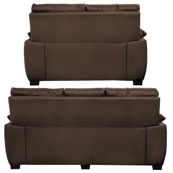 Conjunto Sofá Luxemburgo 3 e 2 Lugares 1.52m e 2.02m Courino Marrom