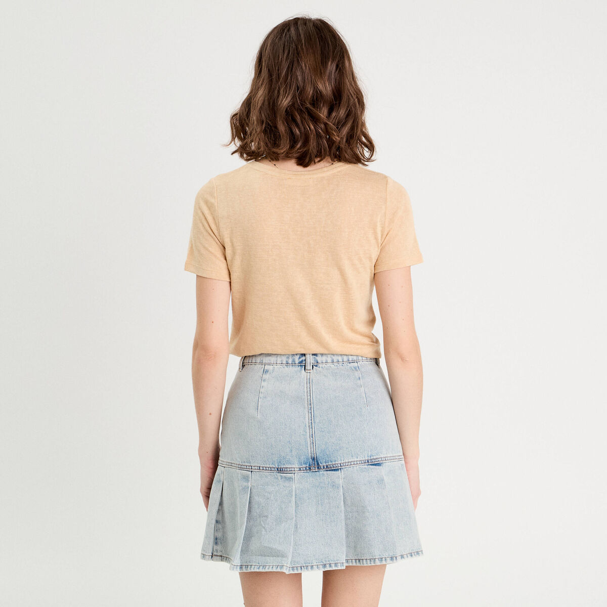 T-shirt détail noeud sable femme