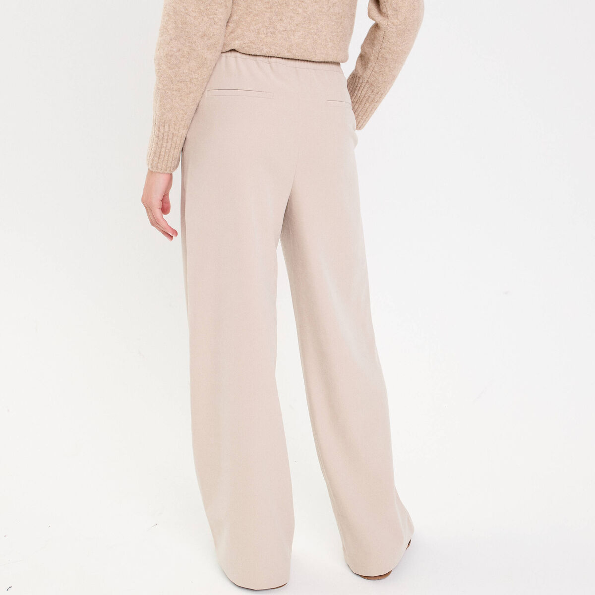 Pantalon large fluide sable femme