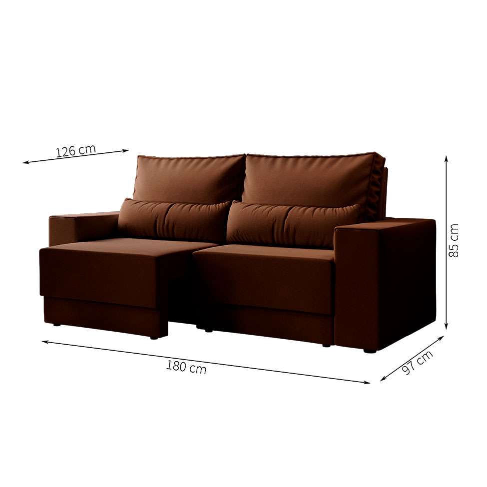 Sofá 3 Lugares Retrátil Sochi Suede Marrom em Promoção | Ofertas na Americanas