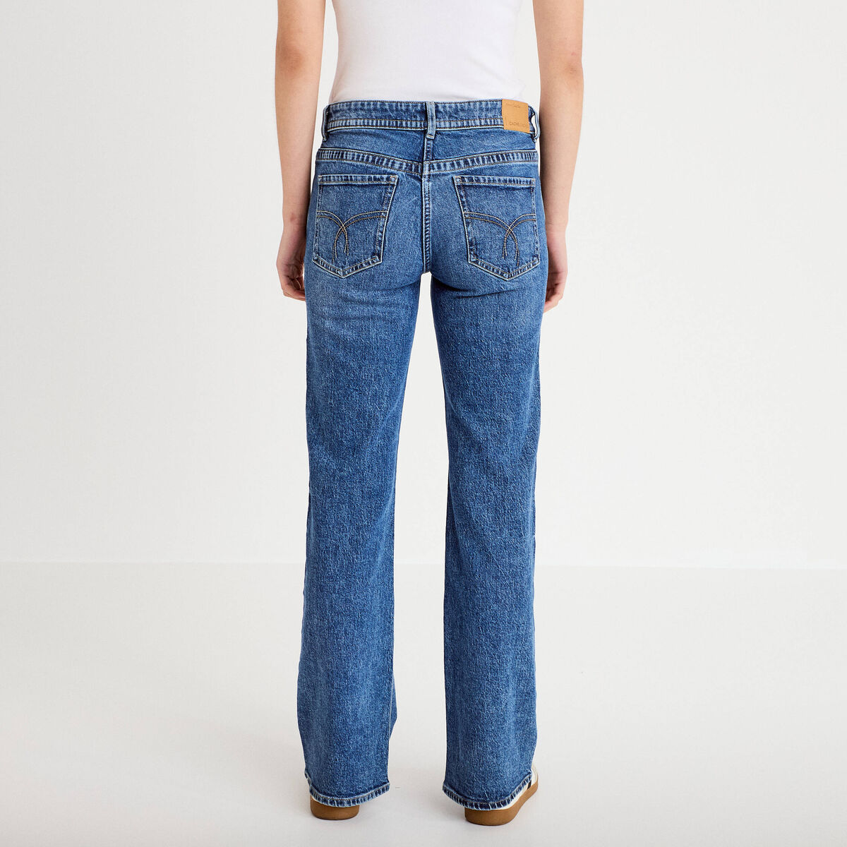 Jean bootcut taille basculée denim double stone femme