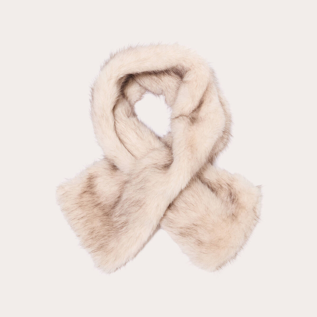 écharpe en fausse fourrure ecru femme