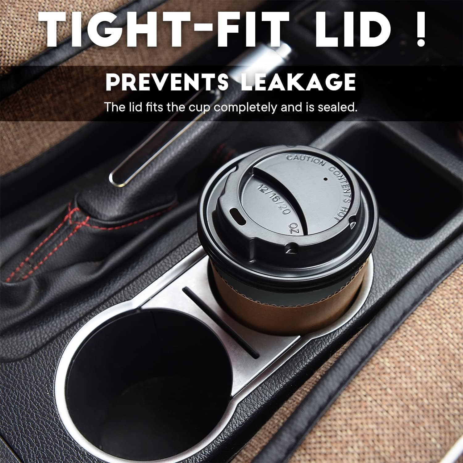 100 Pack - 12 oz Disposable Coffee Cups To Go with Lids Sleeves and ...