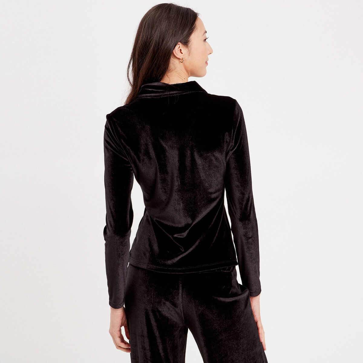 Chemise en velours noir femme