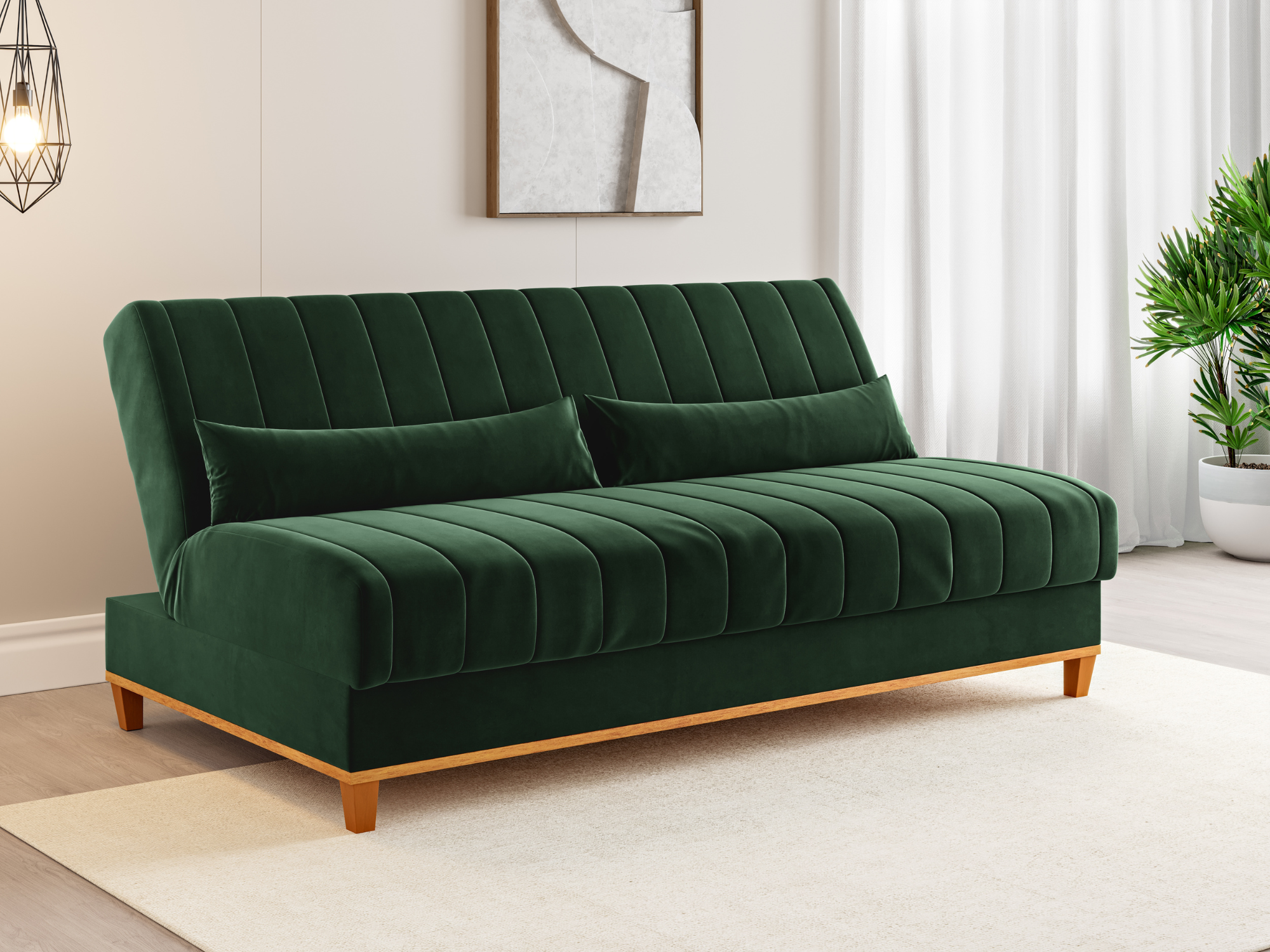 Sofá Cama Reclinável 3 Lugares 180cm Veludo Oliva Colors