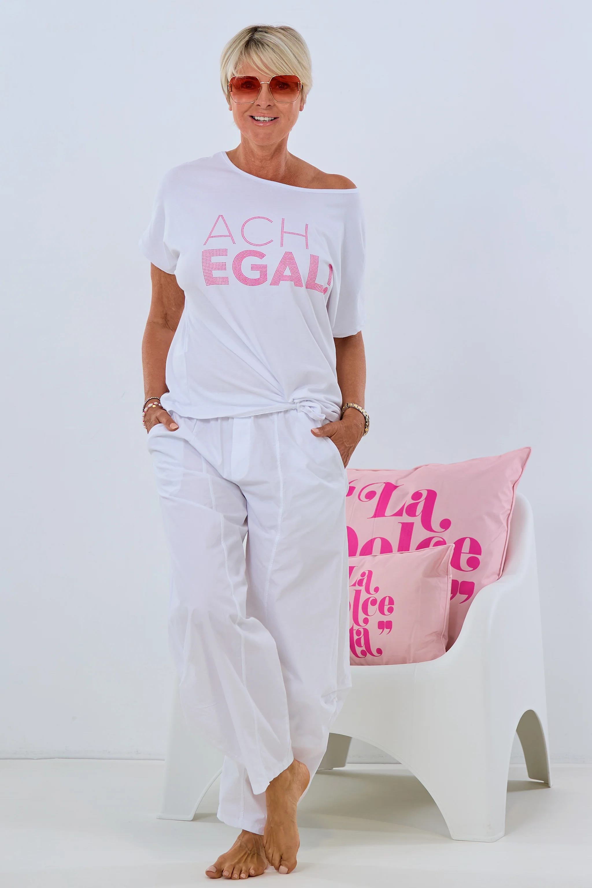 Sommerliche Balloon-Hose, weiß