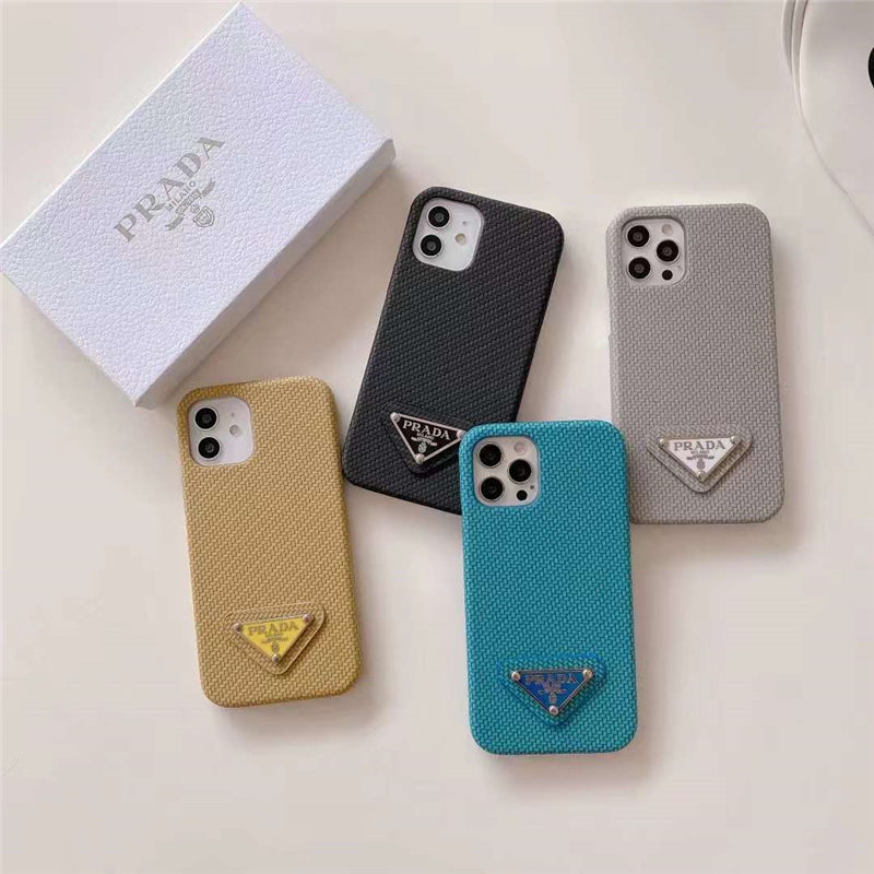 プラダ iphone16pro/15promaxケース ブランド メンズ iphone14proケース 編み風 prada スマホケース 13/12 お揃い シンプル アイフォンxs max/xr ケース オシャレ