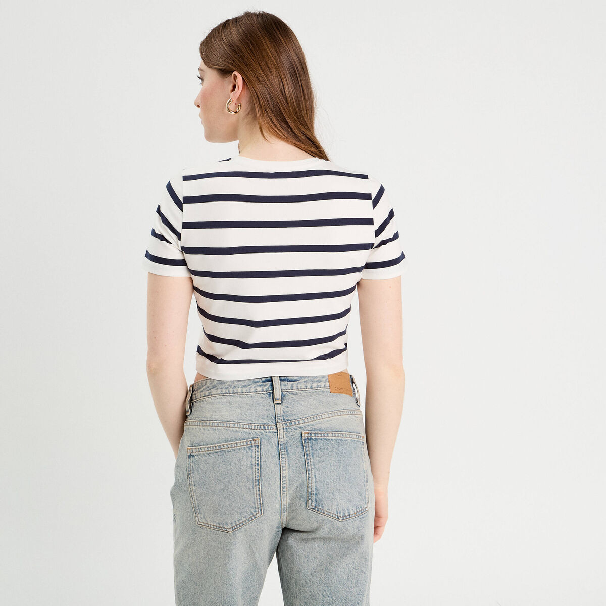 T-shirt cropped blanc femme
