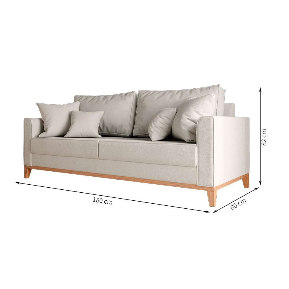 Sofá 3 Lugares Beny Base de Madeira Linho Cotton Cru. em Promoção | Ofertas na Americanas
