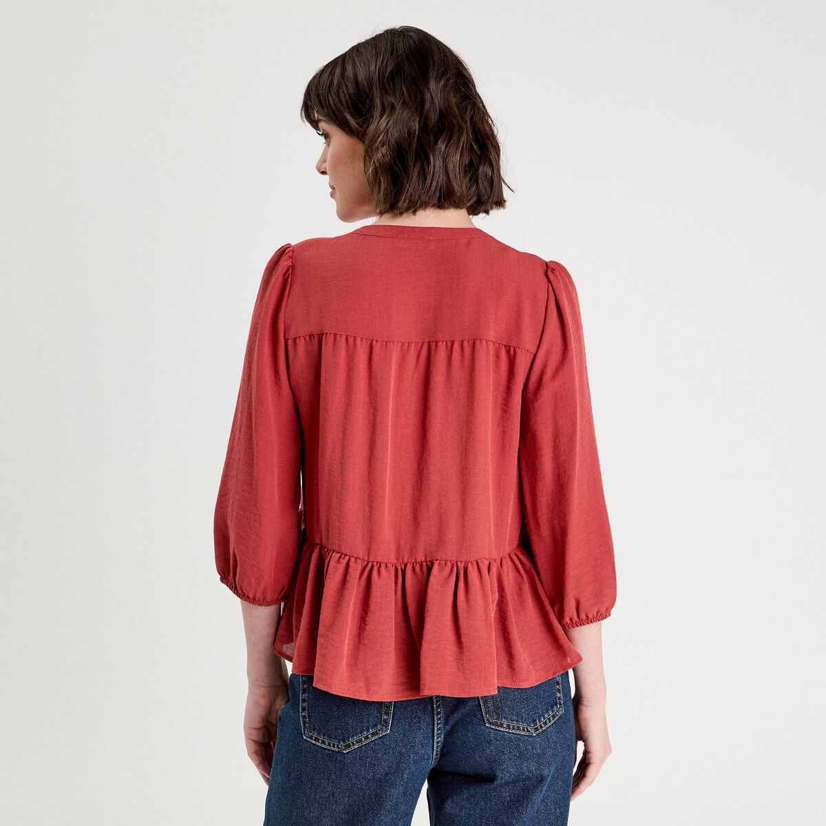 Blouse manches 3/4 vieux rose femme