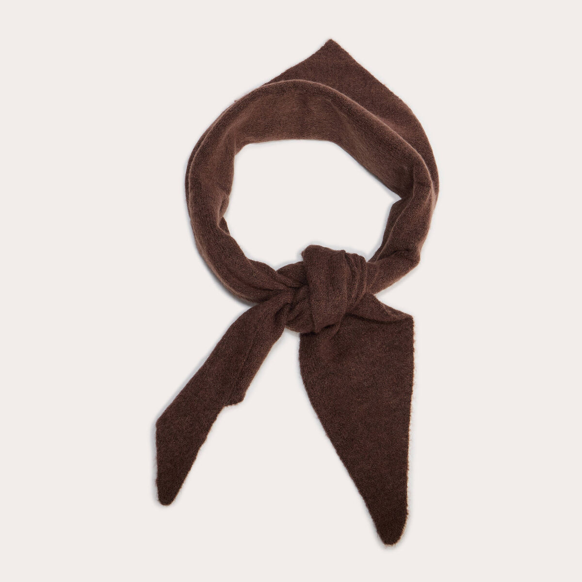 Foulard triangle marron foncé femme