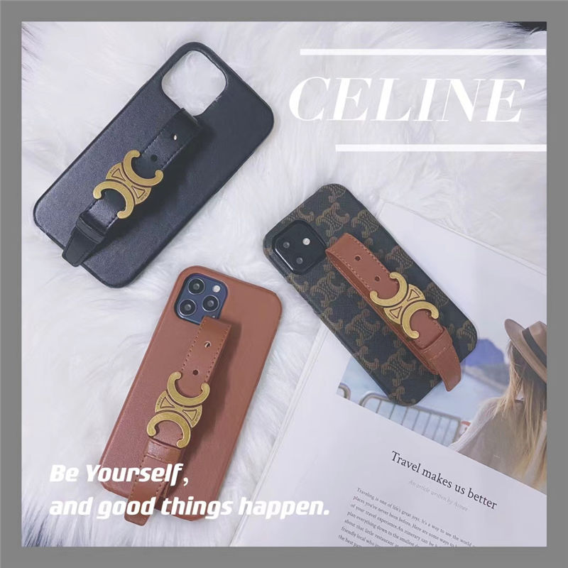 iphone16/16pro max ケース セリーヌ iphone15pro/14/13 携帯カバー ハンド ベルト付き アイフォン12/11 ケース レディース celine風 iphonexs max スマホカバー おしゃれ 韓国