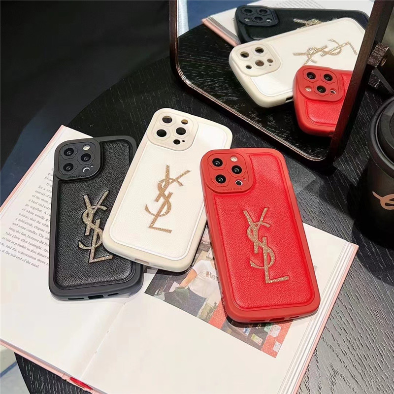 サンローラン iphone16/16pro レザーケース YSLロゴ キラキラ 15/14pro カバー 女子 人気 iphone13promax/13pro 携帯ケース 頑丈 おしゃれ