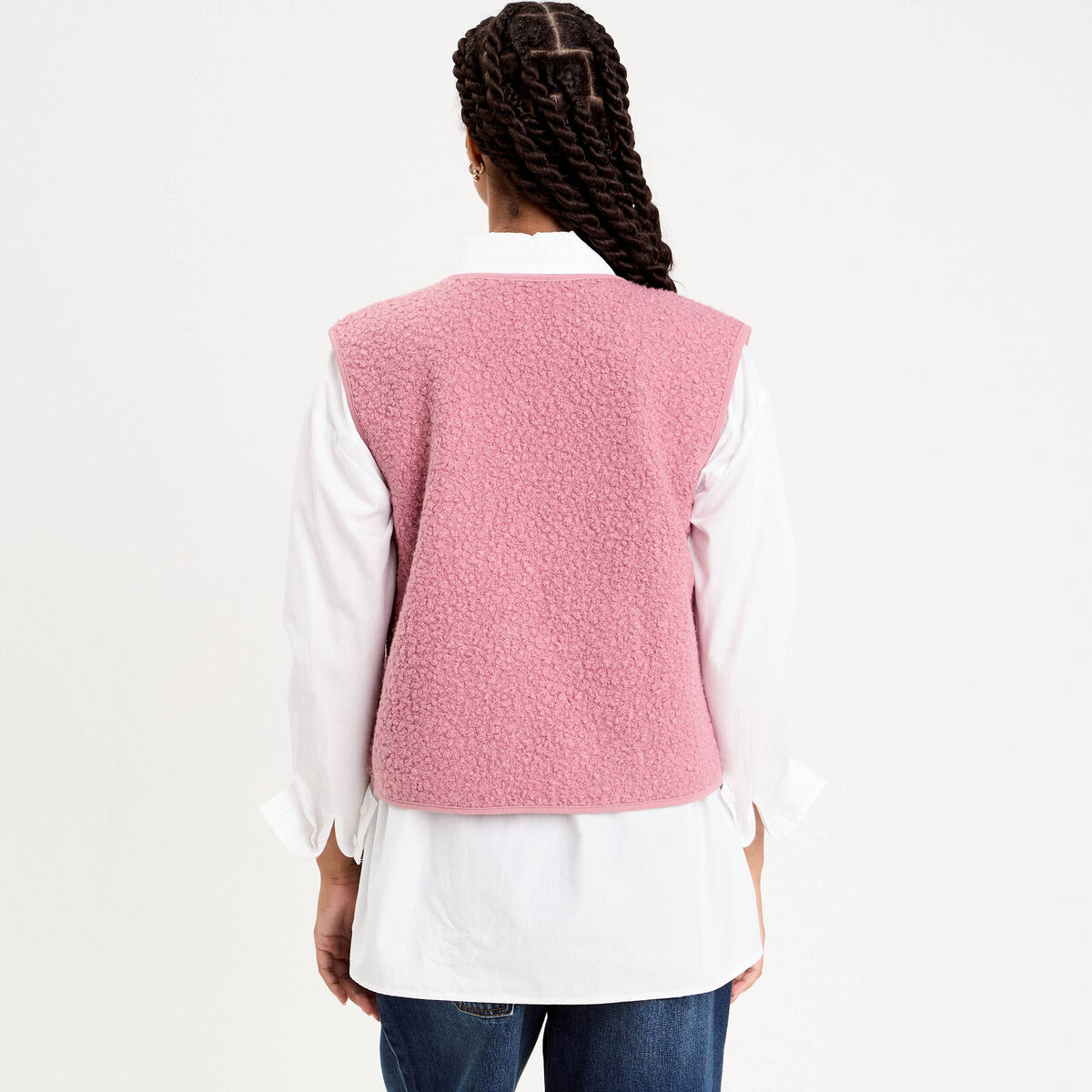 Gilet sans manches polaire vieux rose femme