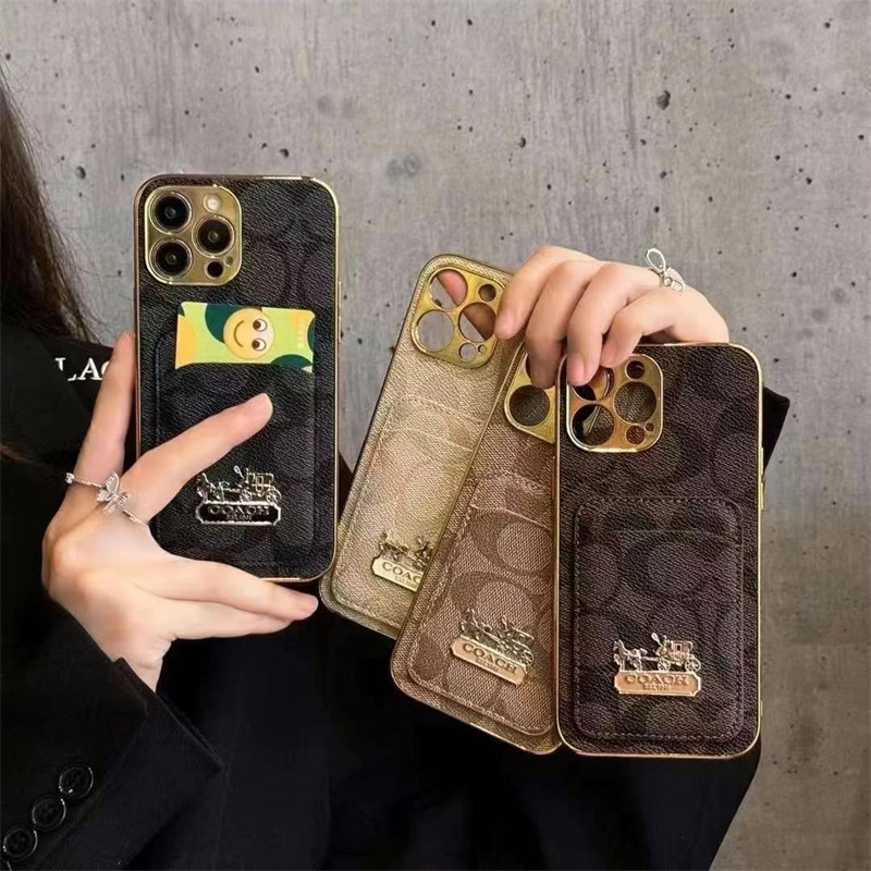 coach スマホケース カード入れ iphone17/17pro ケース コーチ iphone16/16promax ケース カード 収納 ブランド iphone15/14/13 ケース ブランド 人気 iphone ケース かわいい
