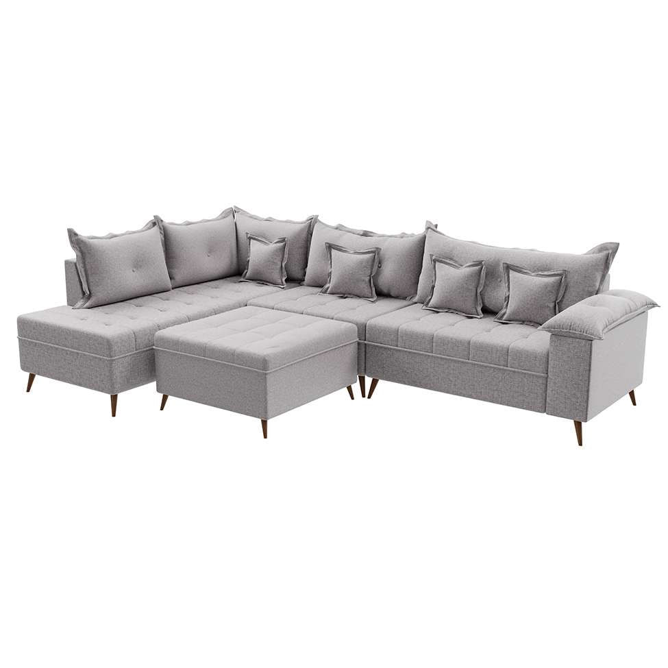 Sofá de Canto Cancun Linho Cinza em Promoção | Ofertas na Americanas