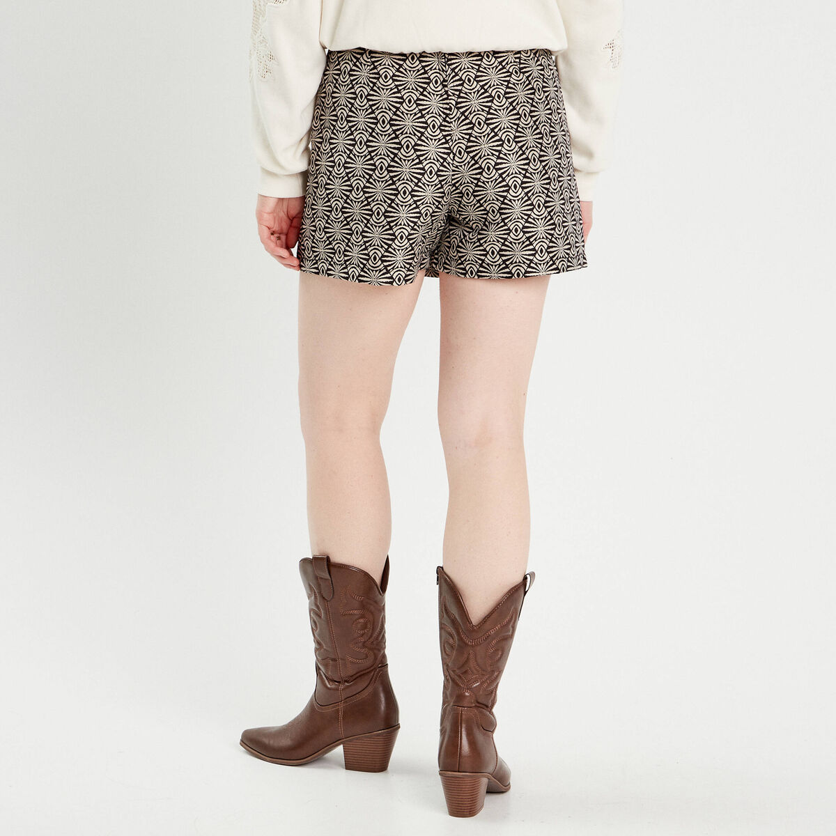 Jupe-short droite blanc femme
