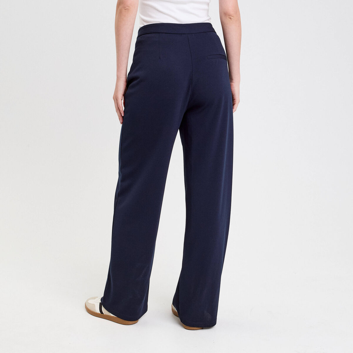 Pantalon large bleu marine femme