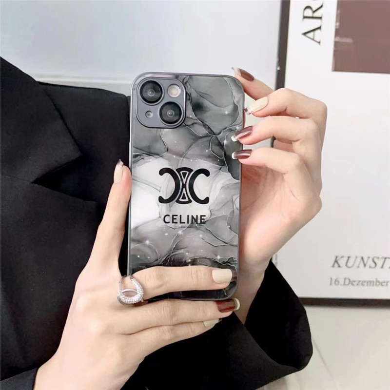 セリーヌ iphone15/15pro ケース カメラフィルム付き celine 14/14pro/13promax カバー 大理石柄 おしゃれ iphone12/11 ケース ペア ハイ ブランド