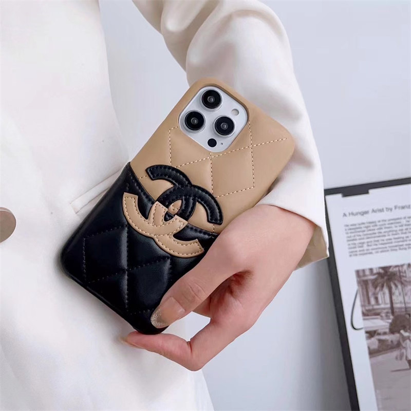 chanel スマホケース iphone17/17pro/16/16pro ケース ブランド 人気 iphone15/15pro ケース シャネル スマホケース 背面 収納 カード入れ iphone14/13ケース レザー