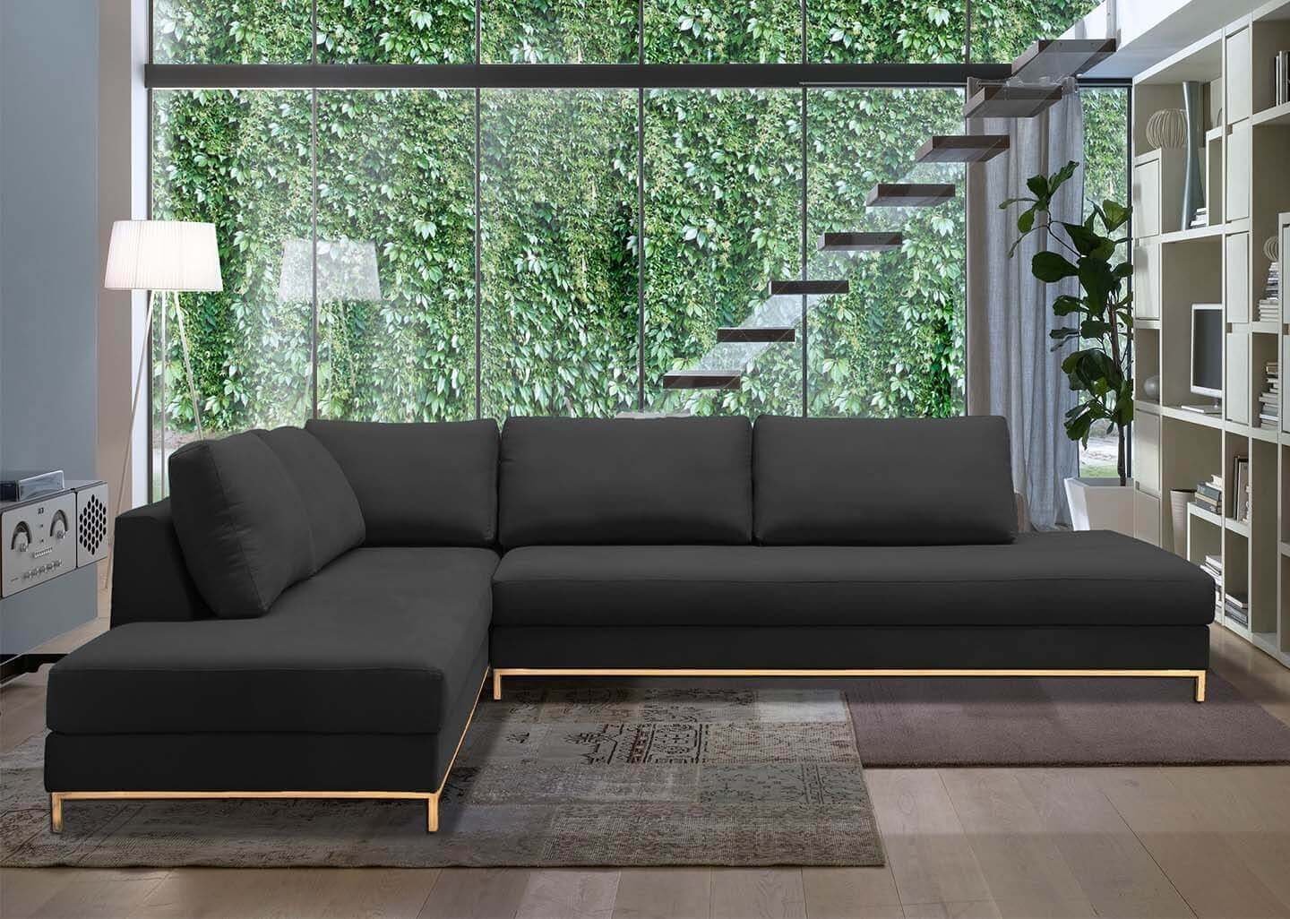 Sofá de Canto em L , Chaise Lado Esquerdo - EGO002:CINZA