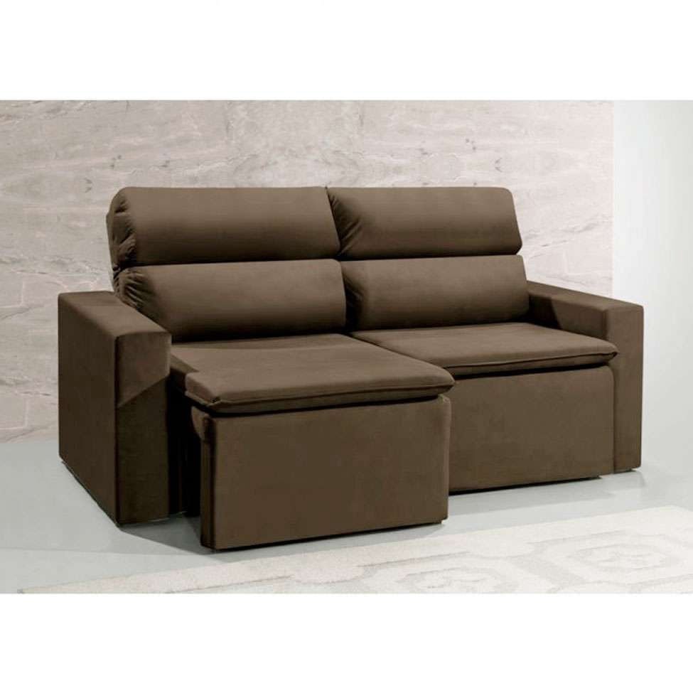 Sofá 3 Lugares Retrátil e Reclinavél Hanôver Suede Marrom 180 cm em Promoção | Ofertas na Americanas