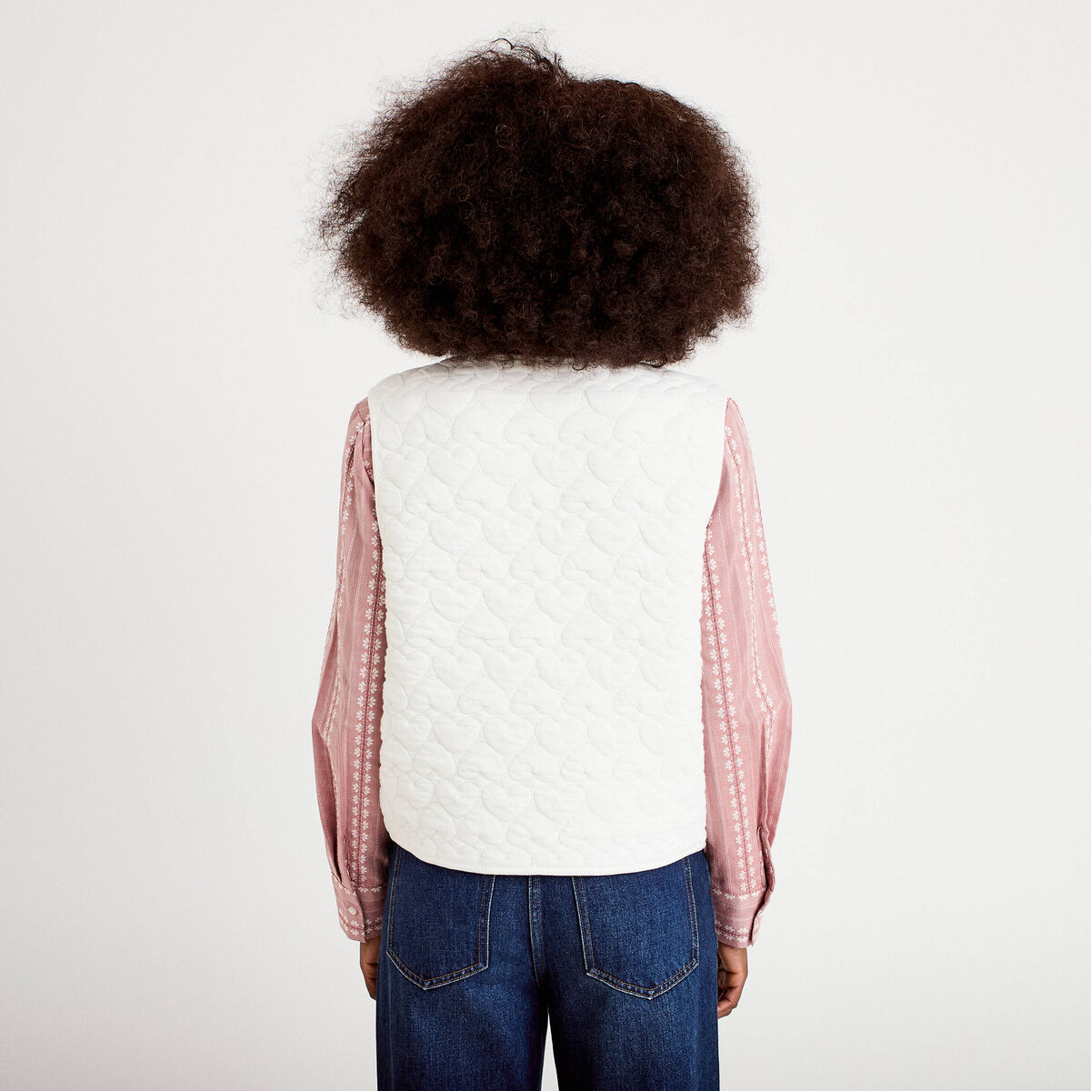 Gilet matelassé sans manches ecru femme