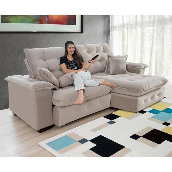 Sofá Coliseu 2.00m Retrátil e Reclinável Super Pillow