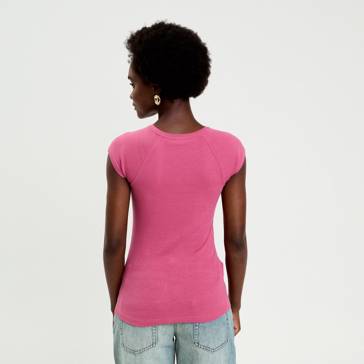 T-shirt manches courtes vieux rose femme