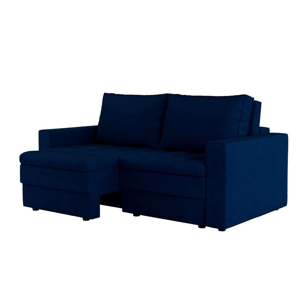 Sofá 3 Lugares Retrátil Berna Linho Azul Marinho 180 cm em Promoção | Ofertas na Americanas